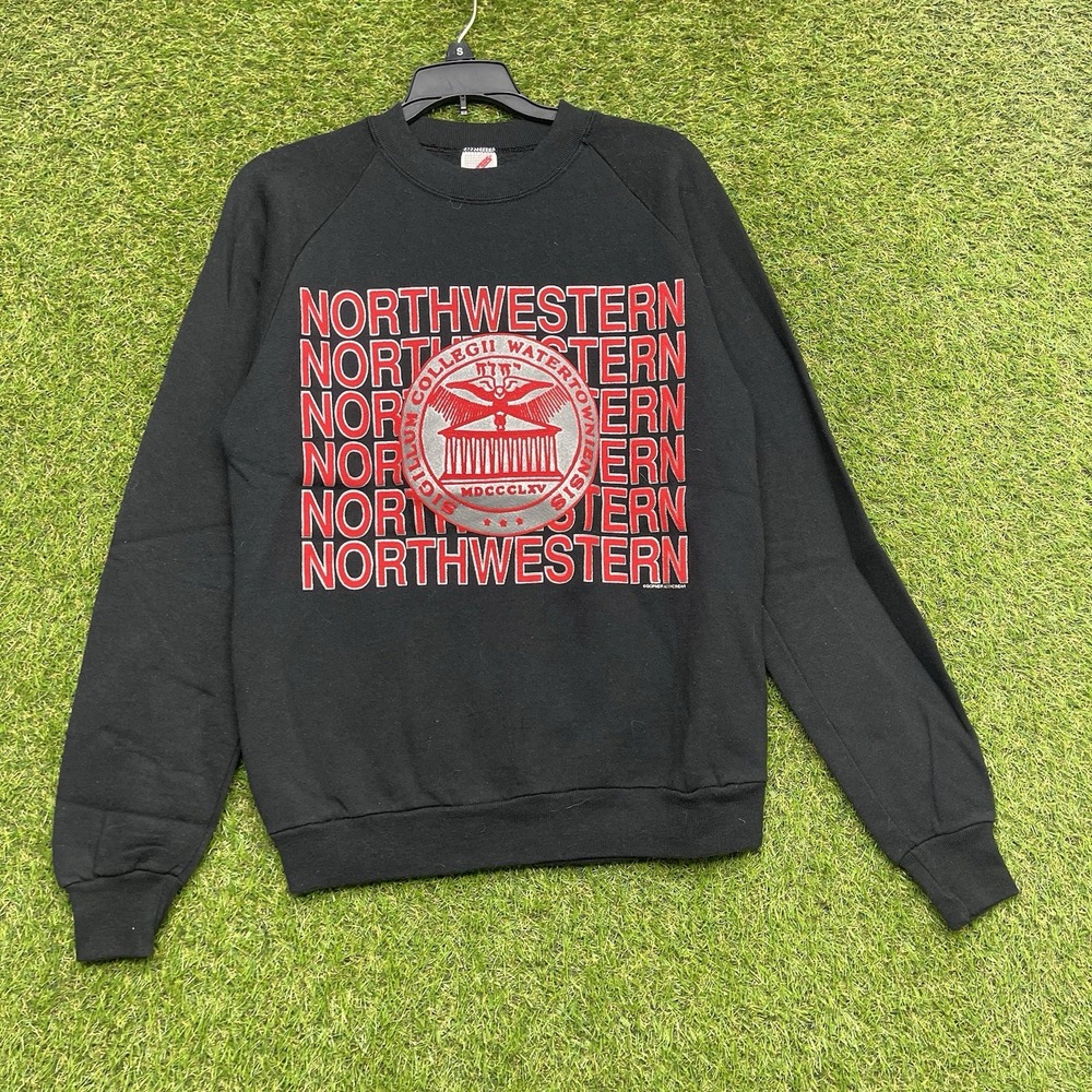 Vintage Northwestern Sweatshirt Mens Medium 90s Sigillum College Watertowniensis